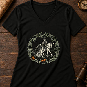 Tam Lin's Rescue Women's V-Neck Tee — solid black blend