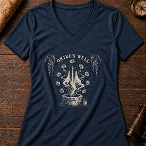 Okiku's Well Women's V-Neck Tee — heather navy