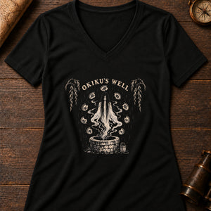 Okiku's Well Women's V-Neck Tee — solid black blend