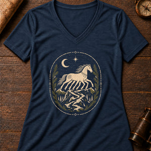 Sleipnir Waymark Women's V-Neck Tee — heather navy