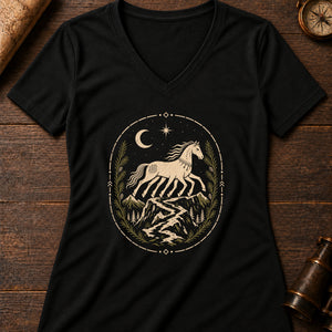 Sleipnir Waymark Women's V-Neck Tee — solid black blend