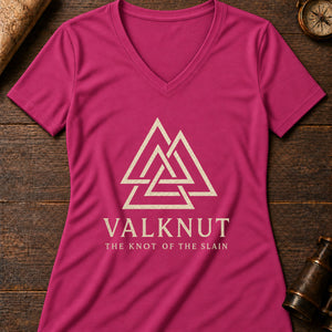 Valknut Sign Women's V-Neck Tee — berry