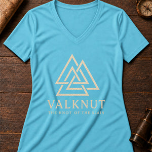 Valknut Sign Women's V-Neck Tee — turquoise