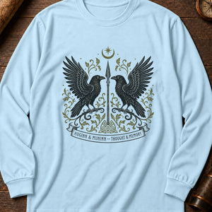 Valkyrie's Ravens Long Sleeve Shirt — Chambray