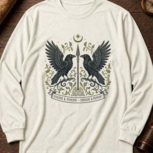 Valkyrie's Ravens Long Sleeve Shirt — Ivory