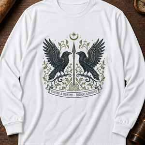 Valkyrie's Ravens Long Sleeve Shirt — White