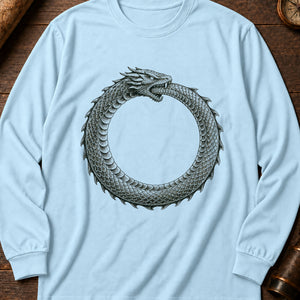 World Serpent Ouroboros Long Sleeve Shirt — Chambray