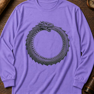 World Serpent Ouroboros Long Sleeve Shirt — Violet