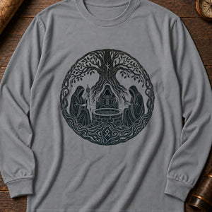 The Norns' Thread Long Sleeve Shirt — Grey