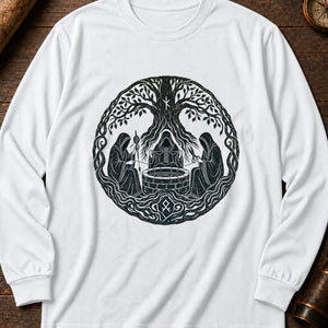 The Norns' Thread Long Sleeve Shirt — White
