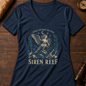 Siren Reef Women's V-Neck Tee — heather navy