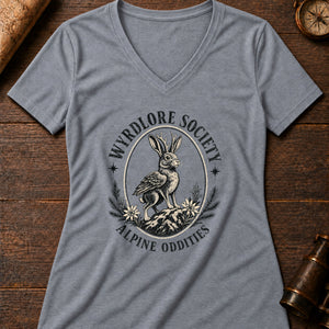 Wolpertinger Crest Women's V-Neck Tee — athletic heather
