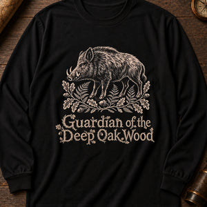 Wild Boar Omen Long Sleeve Shirt — Black