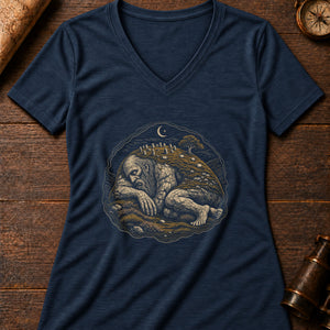 Firbolg Hill Giant Women's V-Neck Tee — heather navy