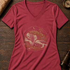 Firbolg Hill Giant Women's V-Neck Tee — heather red