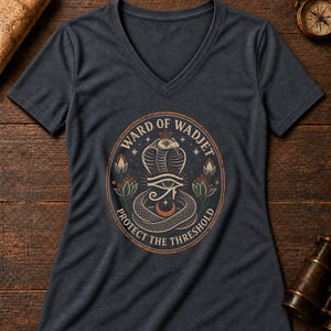 Wadjet Ward Women's V-Neck Tee — dark grey heather