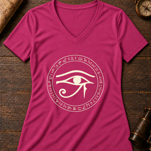 Eye of Horus Women's V-Neck Tee — berry