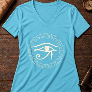 Eye of Horus Women's V-Neck Tee — turquoise