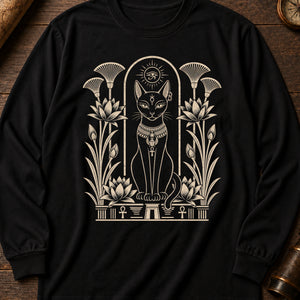 Bastet, House Guardian Long Sleeve Shirt — Black