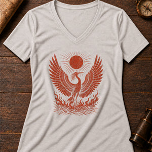 The Bennu's Renewal Women's V-Neck Tee — heather dust