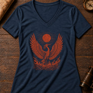 The Bennu's Renewal Women's V-Neck Tee — heather navy