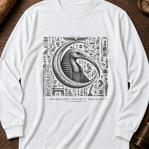 Thoth's Lunar Glyphs Long Sleeve Shirt — White