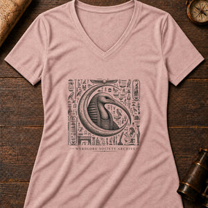 Thoth's Lunar Glyphs Women's V-Neck Tee — heather peach