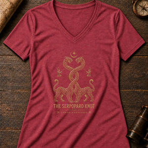 Serpopard Knot Women's V-Neck Tee — heather red
