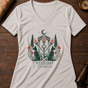 Hecate Crossroads Women's V-Neck Tee — heather dust