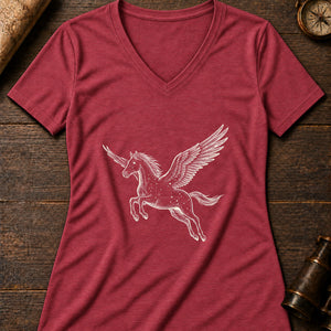 Pegasus Constellation Women's V-Neck Tee — heather red