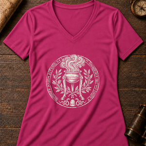The Delphic Oracle Women's V-Neck Tee — berry