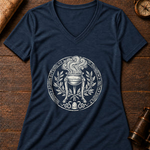 The Delphic Oracle Women's V-Neck Tee — heather navy