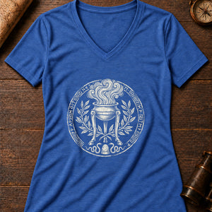 The Delphic Oracle Women's V-Neck Tee — heather true royal