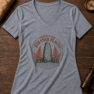 Preserve the Mysteries Women's V-Neck Tee — athletic heather