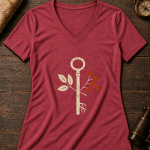 Rowan Charm Women's V-Neck Tee — heather red