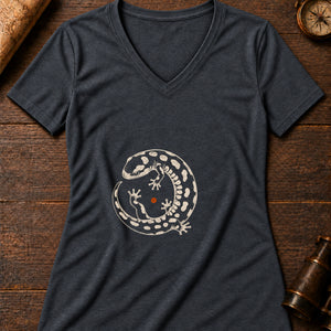 The Salamander Women's V-Neck Tee — dark grey heather