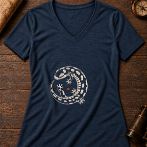 The Salamander Women's V-Neck Tee — heather navy