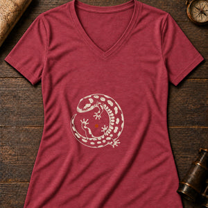 The Salamander Women's V-Neck Tee — heather red
