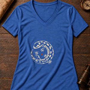 The Salamander Women's V-Neck Tee — heather true royal
