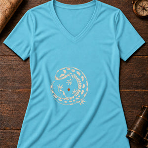 The Salamander Women's V-Neck Tee — turquoise