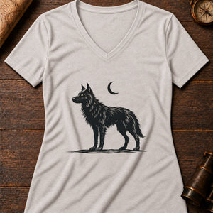 The Black Dog Women's V-Neck Tee — heather dust