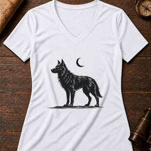 The Black Dog Women's V-Neck Tee — solid white blend