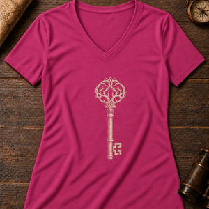 The Archive Key Women's V-Neck Tee — berry