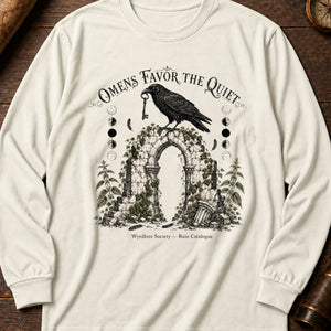 Omens Favor the Quiet Long Sleeve Shirt — Ivory