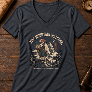 The Tengu Women's V-Neck Tee — dark grey heather