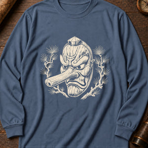 Tengu Mask Long Sleeve Shirt — Blue Jean