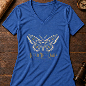 Read the Dark Women's V-Neck Tee — heather true royal