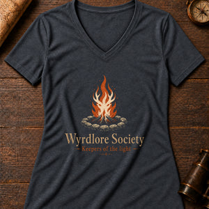 Keepers of the Light Women's V-Neck Tee — dark grey heather
