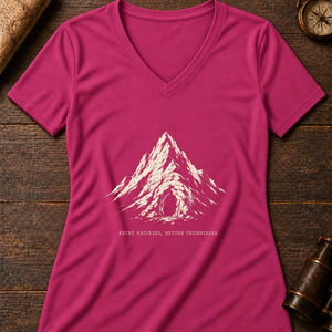 Entry Recorded, Return Unconfirmed Women's V-Neck Tee — berry