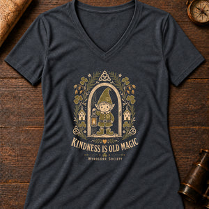 The Helpful Hearth Spirit Women's V-Neck Tee — dark grey heather